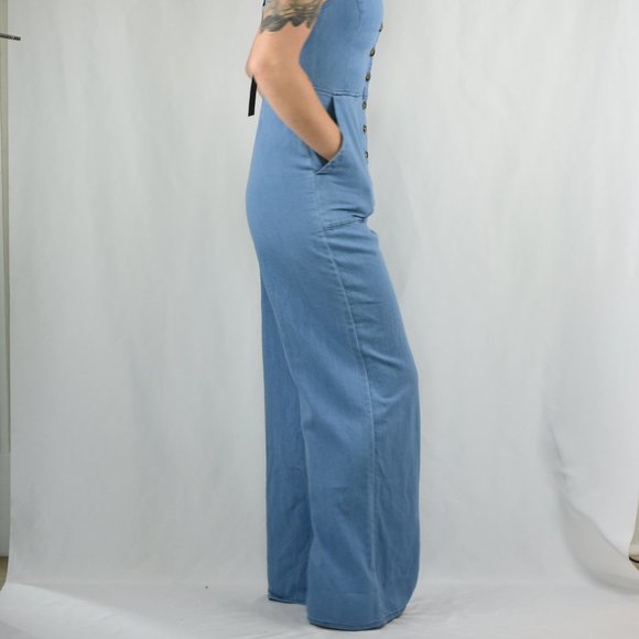 🌻SALE BCBGMaxazria Button Front Jumpsuit Size XS - Picture 6 of 13